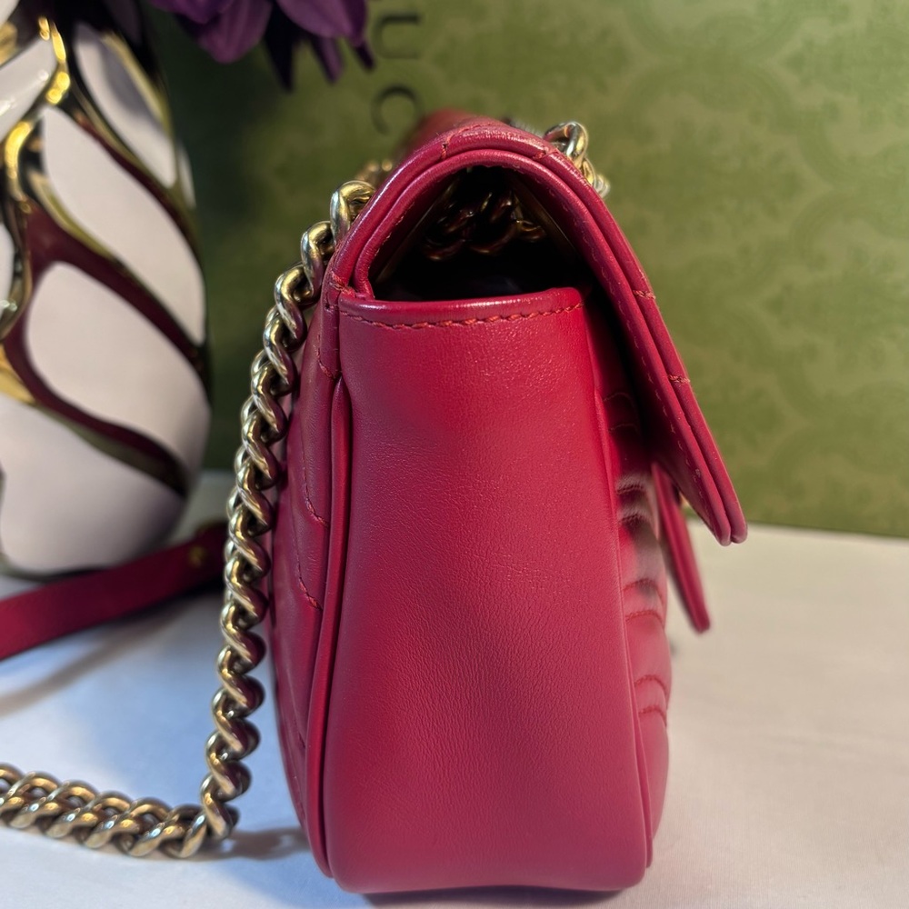 Gucci mini Flap Marmont Red - Picture 3 of 16